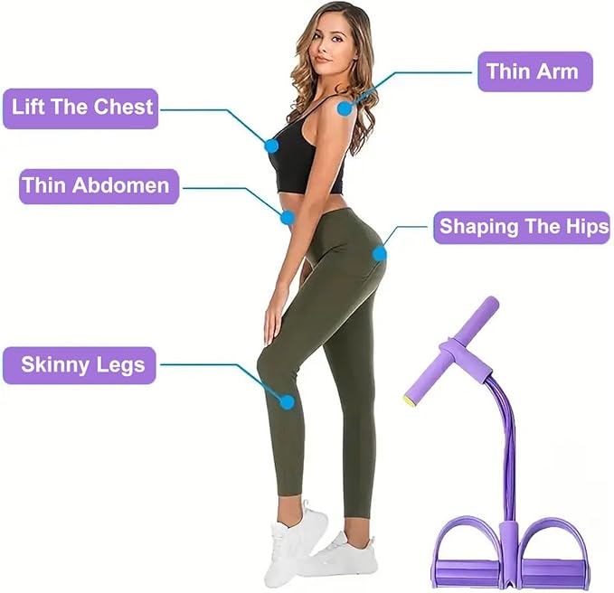 21 Fitness Resistance Bands - 6-Tube Pedal Design for Full-Body Strength Training | Ideal for Home & On-The-Go Workouts