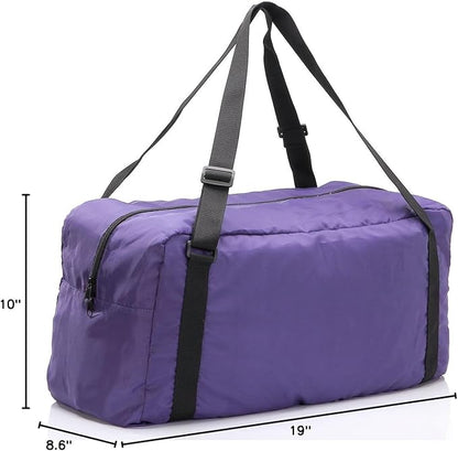 HOLYLUCK Foldable Travel Duffel Bag For Women & Men Luggage Great for Gym (Purple)