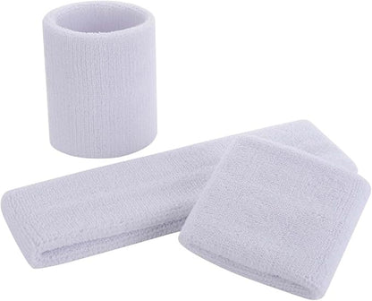 ONUPGO Sweatband Set Sports Headband Wristband Set Sweatbands Terry Cloth Wristband Wrist Sweatband Headbands Moisture Wicking Sweat Absorbing Head Band