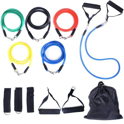 Resistance Band Set for Men and Women - Portable Strength Training Equipment for Arms and Legs w/Door Anchor & Carry Bag