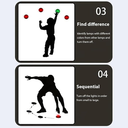 4Pcs/Set Reactions Training Lights, 4 Modes Speed Reactions Lights Training with USB Charging for Fitness, Basketball, Football, Décor de Printemps