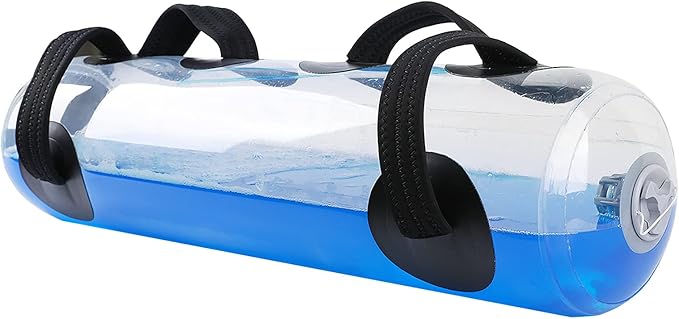 Water Aqua Bag Weight Training for Fitness Workout Building Core Full Body with Instability PVC Handles Includes Air Pump