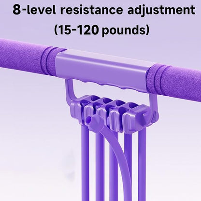 3 in 1 Adjustable Pedal Resistance Band, 8-Tube Multifunction Tension Rope, Natural Latex sit-up Trainer Resistance Band Suitable for Fat Loss and Full-Body Shaping Workout