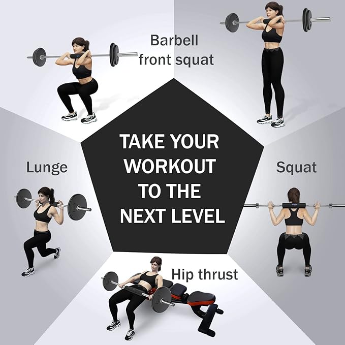 Yes4All Ergonomic Foam Bar Pad, Olympic Barbell Squat & Neck Pad for Squats, Hip Thrusts & Weight Lifting Bar