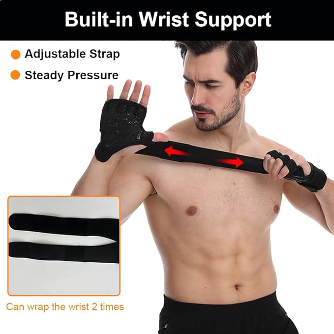 Weight Lifting Gloves, Wrist Wraps Wrist Straps for Weightlifting, Lifting Wrist Wraps Gym Gloves for Men Workout Gloves for Men Workout Gloves Women