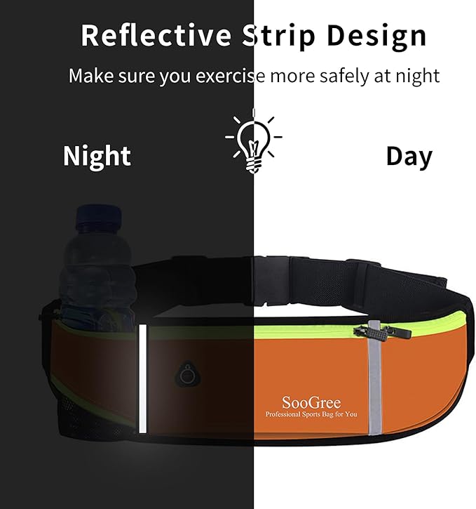 Fanny Packs, Running Belt Pack, Waist Pack Bag for Men and Women, Lightweight Runners Water Bottle Belt Bag, Phone Holder Money Belt for Traveling Hiking Cycling Walking