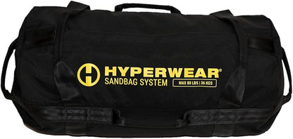 HYPERWEAR Adjustable Sandbag System, Heavy-Duty with Handles & Pre-Filled SandBell Filler Sandbags (25, 40, 80, 160 lbs)