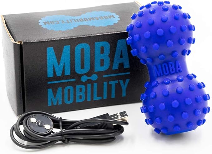 Moba Mobility Tool - Deep Tissue Massaging Vibrating Peanut - Fitness and Sports Recovery, Mobility, and Therapy Tool. Cordless, Rechargeable, 150 Min of Run Time with 3 Intensity Levels