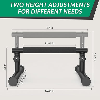 IMAYCC Push Up Bar, Adjustable 7.5" and 10.6" High Parallettes Bars & Dip Bar With Full-Cover Foam Grips, No Wobbling Calisthenics Equipment For Handstand, L-Sit, Gymnastics, Strength Training Home Gym