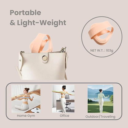 Figure 8 Resistance Band with Handles, Silicone Exercise Bands for Physical Therapy, Arm Shoulder Back Chest Workout, Portable Home Fitness Stretching Equipment for Yoga & Pilates