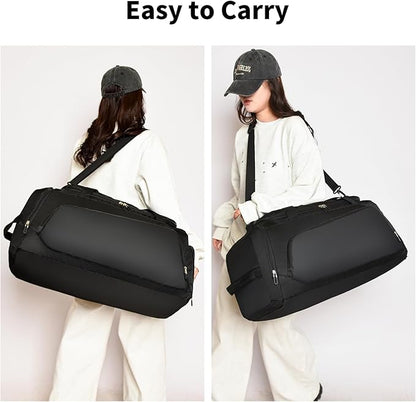 Waterproof Gym Bag with Shoe & Wet Compartment for Men/Women,Sports Duffle Bags for Workout/Fitness/Travel(Black,24.4"x12.6"x11.8")
