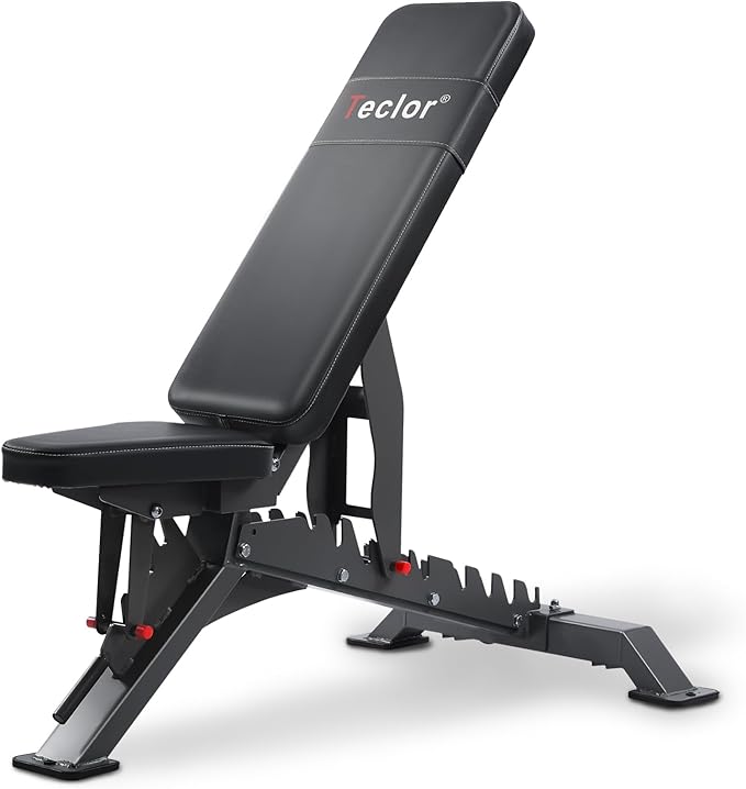 Commercial Adjustable Weight Bench with 1400LB Capacity for Home Gym, Flat/Incline/Decline Bench - Bench Press 2.2" Thick Pad,Black