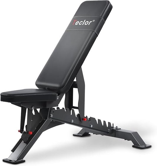 Commercial Adjustable Weight Bench with 1400LB Capacity for Home Gym, Flat/Incline/Decline Bench - Bench Press 2.2" Thick Pad,Black
