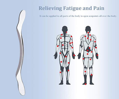 Stainless Steel Gua Sha Scraping Massage Tool - Help Relieve Sore Muscles Great Soft Tissue Mobilization Tool (Long Bar)