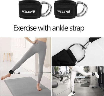 Barbell Pad Set for Squats Hip Thrusts, Barbell Weight Set Neck and Shoulder Protective Cushion Pad with 2 Gym Ankle Straps Booty Resistance Bands for Standard Bars Cable Machine