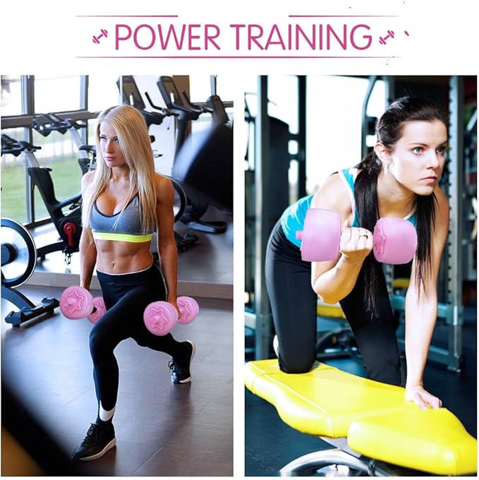 Water Filled Dumbbells Set for Women, Travel Weights Adjustable Water Dumbbells Up to 3~12 Lbs(1 pair) for Yoga Training Exercise Fitness