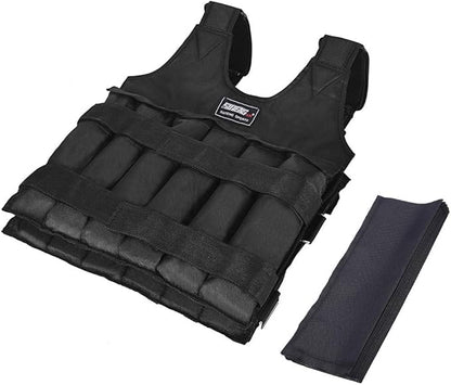 Weighted Vest Men Workout - Adjustable Weight Vests with Shoulder Pad, Weighted Vest Woman for Running Walking Strength Jogging Cardio (Black Vest Without Weight)