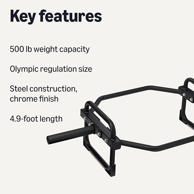Amazon Basics Olympic Deadlift Hex Trap Bar, 2" Diameter