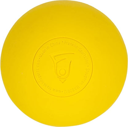 Franklin Sports Lacrosse Balls - Official Size Lax Balls for Practice - Rubber 63mm Outdoor Lacrosse Balls - Great for Muscle Massage Therapy + Yoga - White + Yellow