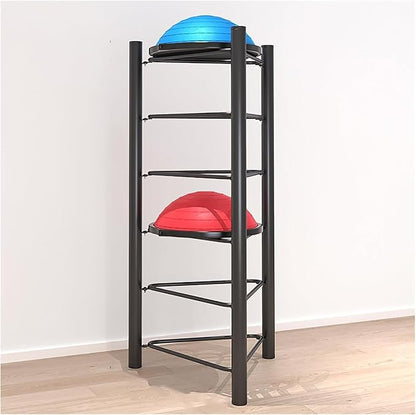 Commercial Gym Exercise Ball Holder Half Ball Balance Trainer Holder 5/6 Layer Stability Balls Organizer, Workout Equipment Shelf