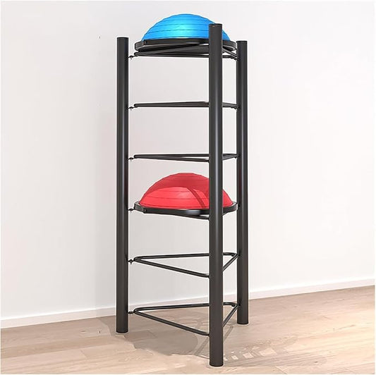 Commercial Gym Exercise Ball Holder Half Ball Balance Trainer Holder 5/6 Layer Stability Balls Organizer, Workout Equipment Shelf