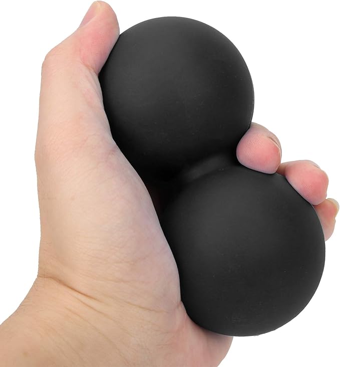 Gel Exercise Peanut Ball Yoga Gym Fitness Body Relax Massage Ball Relieve Pain (Black)