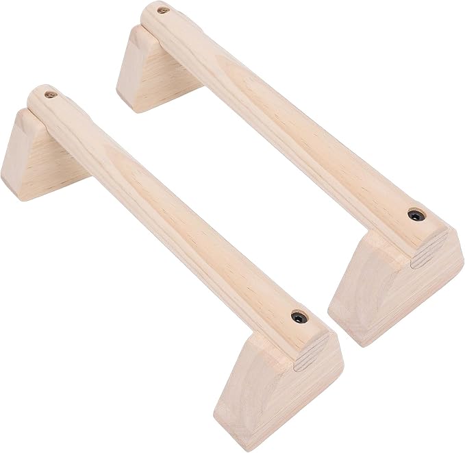 2PCS Wood Push Up Bars with Non Slip Base Pad Exercise Home Workout Equipment Wooden Parallettes Handle Stands Grip for Men Strength Training, Planks Calisthenics