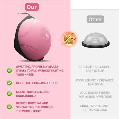 workout equipment for home，boso balancing ball，half ball balance trainer，core training equipment， 27.5 inch Yoga Exercise Ball for Home Gym Core Training Anti-Skid Surface (Pink Pill-27.5)
