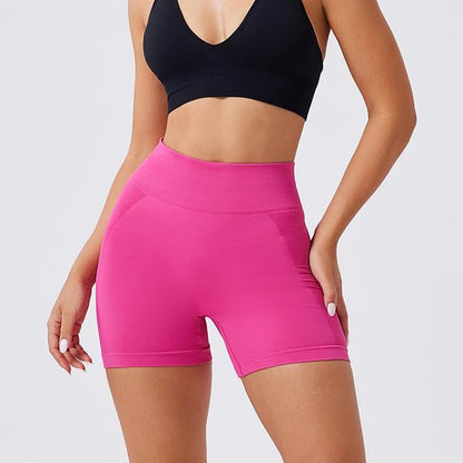 Evercute Women's Gym Shorts 3/4 Pack Seamless Scrunch Butt Lifting Workout Shorts 5" Tummy Control Ruched Booty Yoga Short