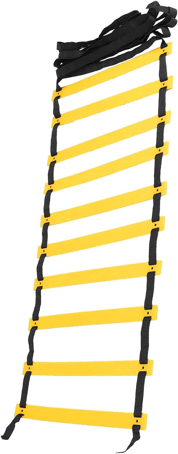 Acouto Polypropylene Speed Ladder for Soccer Training & Footwork Fitness -, Portable, Quick Setup with Storage Bag, Rope