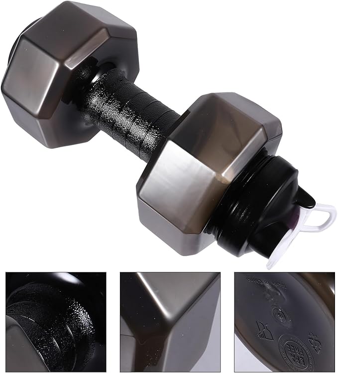 Creative Dumbbell Design Athletic Water Bottle 2600ml Large Capacity Plastic Gym Drinking Bottle for Men and Fitness Training