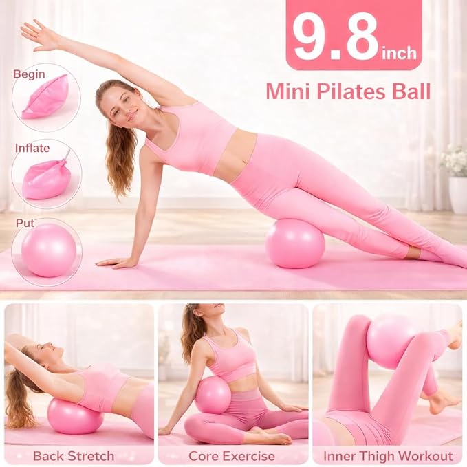 Pilates Kit for Home Workouts Set for Women, Pilates Ring Equipment and Ball Set Home Pilates Workout Kit with 15" Magic Circle Ring and Resistance Bands, A Must-Have for Beginners and Seasoned Yogis