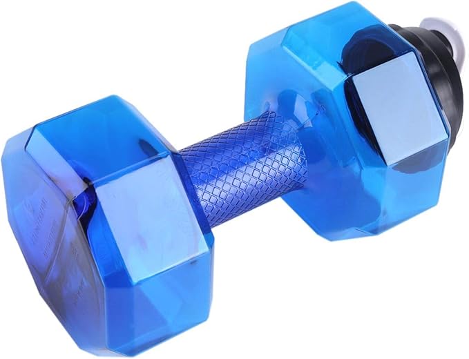 GLOGLOW 2.2L Water Bottle, Dumbbell Shape Sport Fitness Drinking Bottle for Home, Office, Gym(Blue)