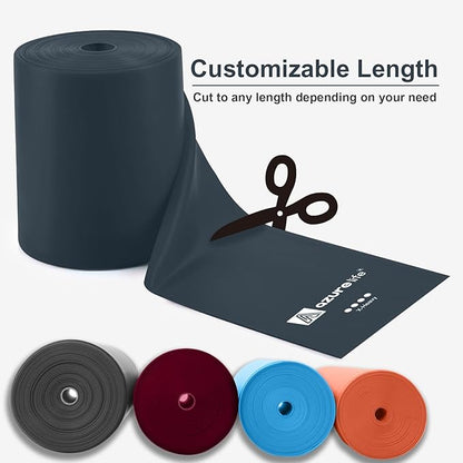 Professional 8 Yards Bulk Resistance Bands Rolls or 5,6,7 ft. Long Non-Latex Elastic Exercise Bands, Stretch Bands for PT, Yoga, Pilates, Rehab, at-Home or The Gym Workouts