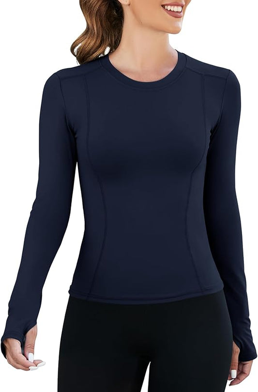 Loovoo Women Workout Shirts 1/2/3 Pack Athletic Compression Tee Dry Fit Yoga Gym Basic Tops