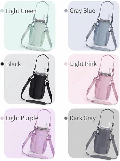 sportsnew Magnetic Gym Bag for Women Men, Water Bottle Carrier Holder with Strap & Phone Pockets for 40oz Tumbler with Handle, 4 Built-in Magnets Small Gym Bag for Sports, Workout, Fitness, Walking