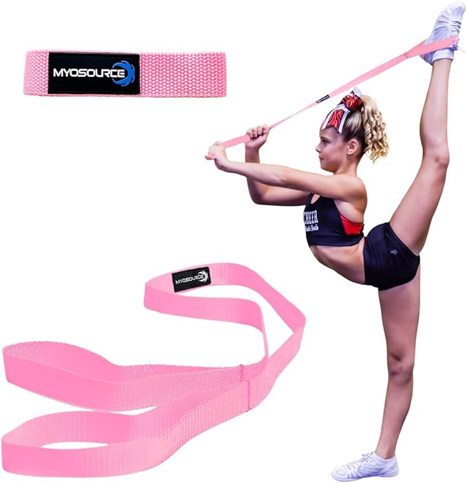 Myosource Kinetic Bands Cheerleading Flexibility Stunt Strap - Improve Stretching and Stunts for Cheer Dance Gymnastics & Physical Therapy – Stocking Stuffers Present for Kids Girls Adults - 12 Colors