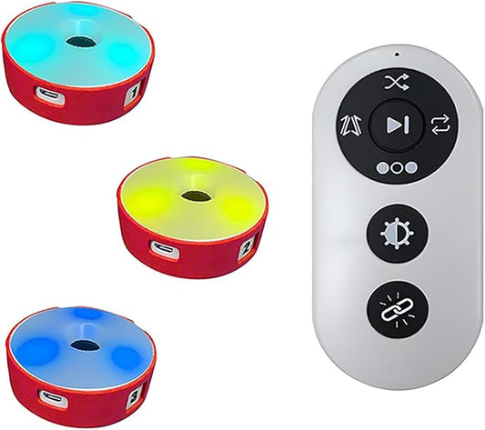 Reaction Training Light, Speed Agile Reaction Lamp, Last 10 Hours, 10cm Height Sensing Distance, 4 Light Color, 4 Mode, for Physical Training, Hand-Eye Coordination Training(A Set of 3 Lamps)