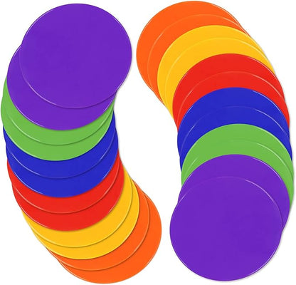 4Inch 9 Inch Poly Spot Markers for Gym Floor Poly Spots, 12/18/24/36 Pcs Round Non-Slip Rubber Floor Dots Agility Markers Flat Cones for Sports Soccer PE Training, Dance, Classroom Activities