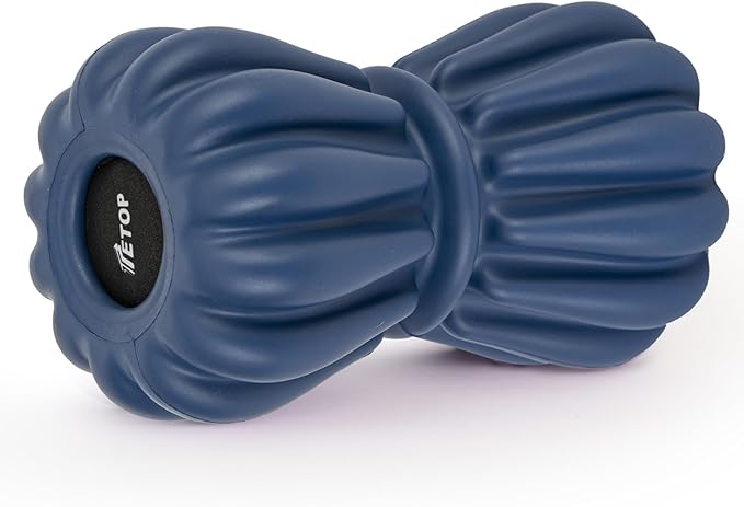 TETOP Peanut Massage Ball 3.5 * 3.5 * 6.3in/0.33lb, Double Lacrosse Massage Ball, Back Foot Neck Massage Roller for Physical Therapy, Myofascial Release, Deep Tissue and Trigger Point (Blue)