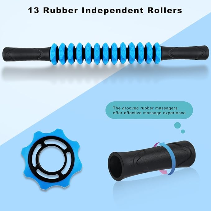 ZanLLW Muscle Roller Stick, Deep Tissue Massage Stick for Athletes, Therapy Muscle Stick for Runners, Lipo Stick for Relief Muscle Soreness, Fascia, Trigger Points, Help Calf, Leg, Back Recovery