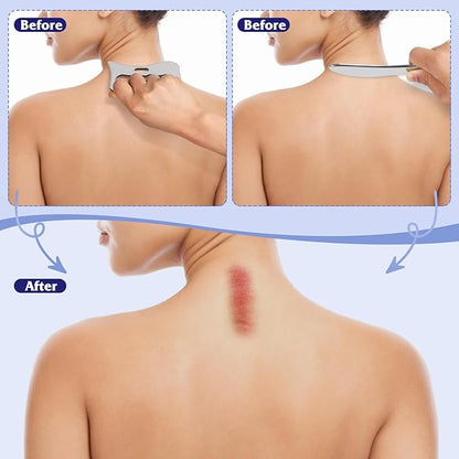 Guasha Massage Tool, Grade Stainless Steel Scraping Tool for Soft Tissue Upgrade Physical Therapy Stuff,Used for Back, Legs, Arms,Neck,Shoulder, Gua sha Tool…（S+Square Shaped）