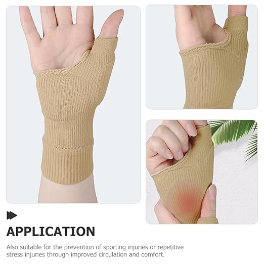 HOMSFOU Protective Wrist Brace Compression Gloves Breathable Sports Wrist Support for Fitness Training Basketball Hand Wrap, Skin Color, Size L