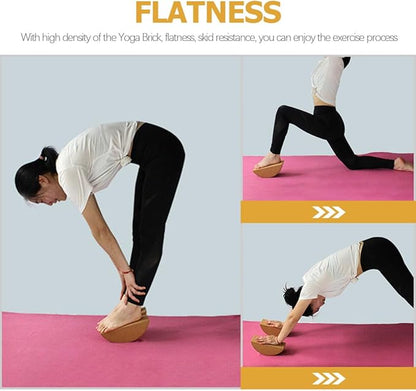 Alipis Yoga Balance Block Half Moon Cork Non-slip Balanced Training Tool for Core Muscle Exercise Yoga Equipment Pilates Fitness Supplies