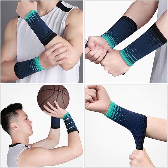 2pcs Weightlifting Wrist Wraps Compression Knitted Portable Wrist Supports Fitness Training Brace for Gym Exercise