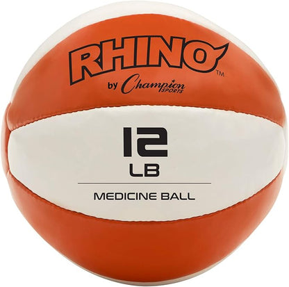 Champion Sports Leather Medicine Balls – Durable Weighted Balls for Strength, Core & Conditioning Training