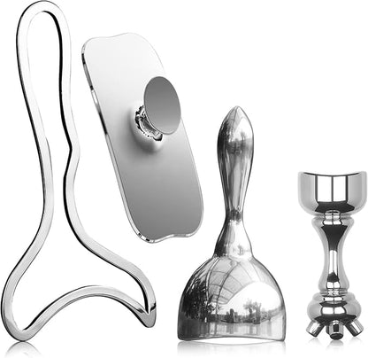 ONUEMP Stainless Steel Therapy Massage Tools, Gua Sha Scraping Body & Face Massager, Maderoterapia Kit Colombiana for Ice Body Sculpting, Lymphatic Drainage, Cellulite Remover, Relieve Sore Muscle