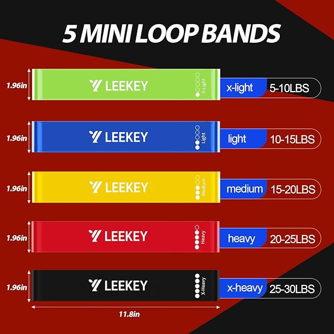 LEEKEY Resistance Bands, Exercise Bands,Pull Up Assist Bands - Bands for Working Out,Band for Men and Women Fitness Training, Physical Therapy,Home Workouts