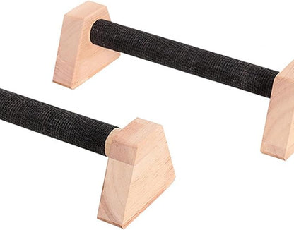 Colaxi 2 Pieces Push up Stands Pushup Handles Wood Exercise Calisthenics Bar Aerobics Anti Slip Parallettes Home Workout Equipment