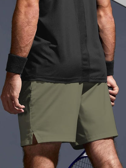 Aolesy Men's 2 in 1 Running Shorts 5" Workout Gym Athletic Shorts for Men Quick Dry Lightweight Training Shorts with Pockets